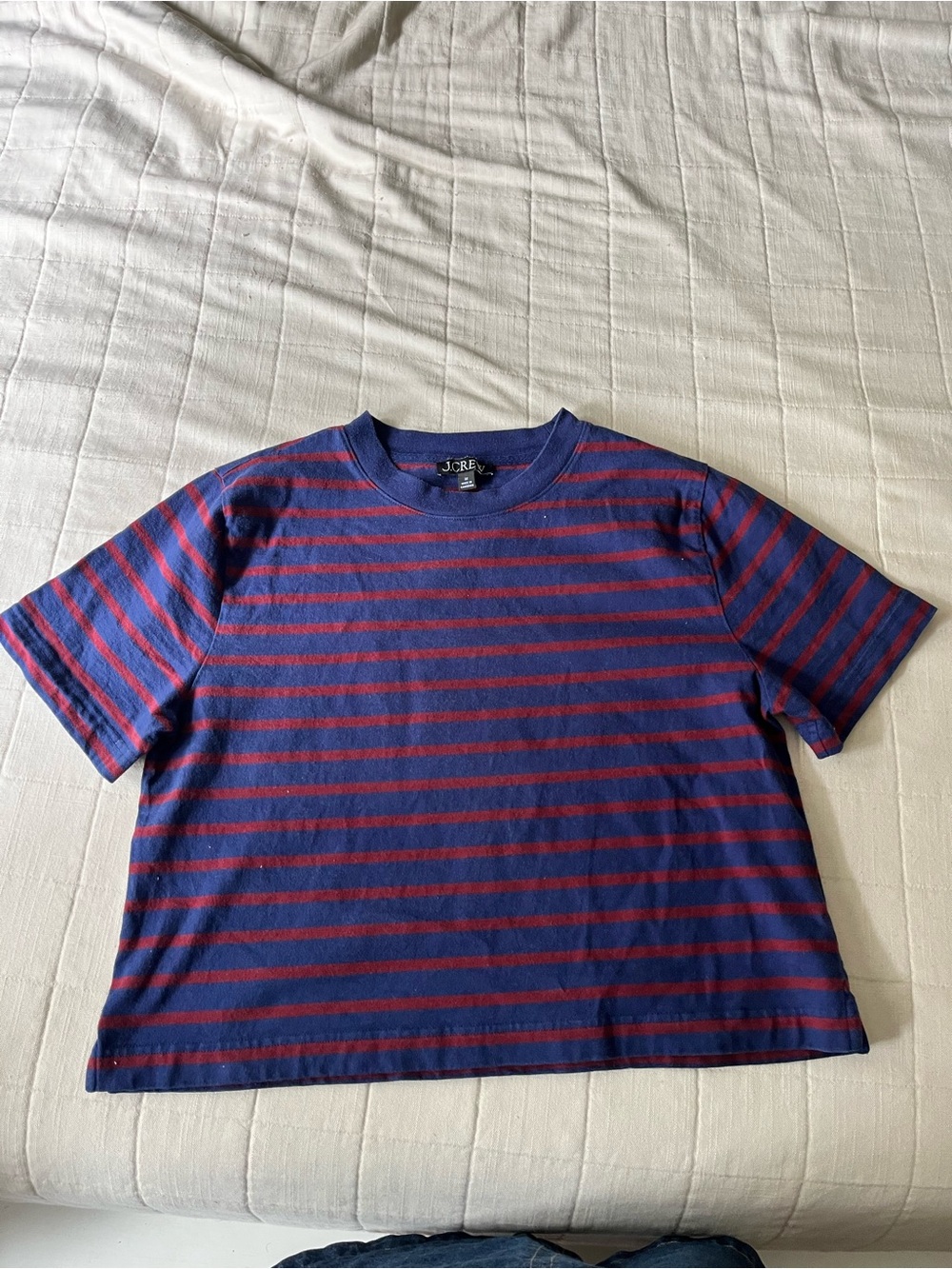 J. Crew navy T-Shirt with Red Stripes